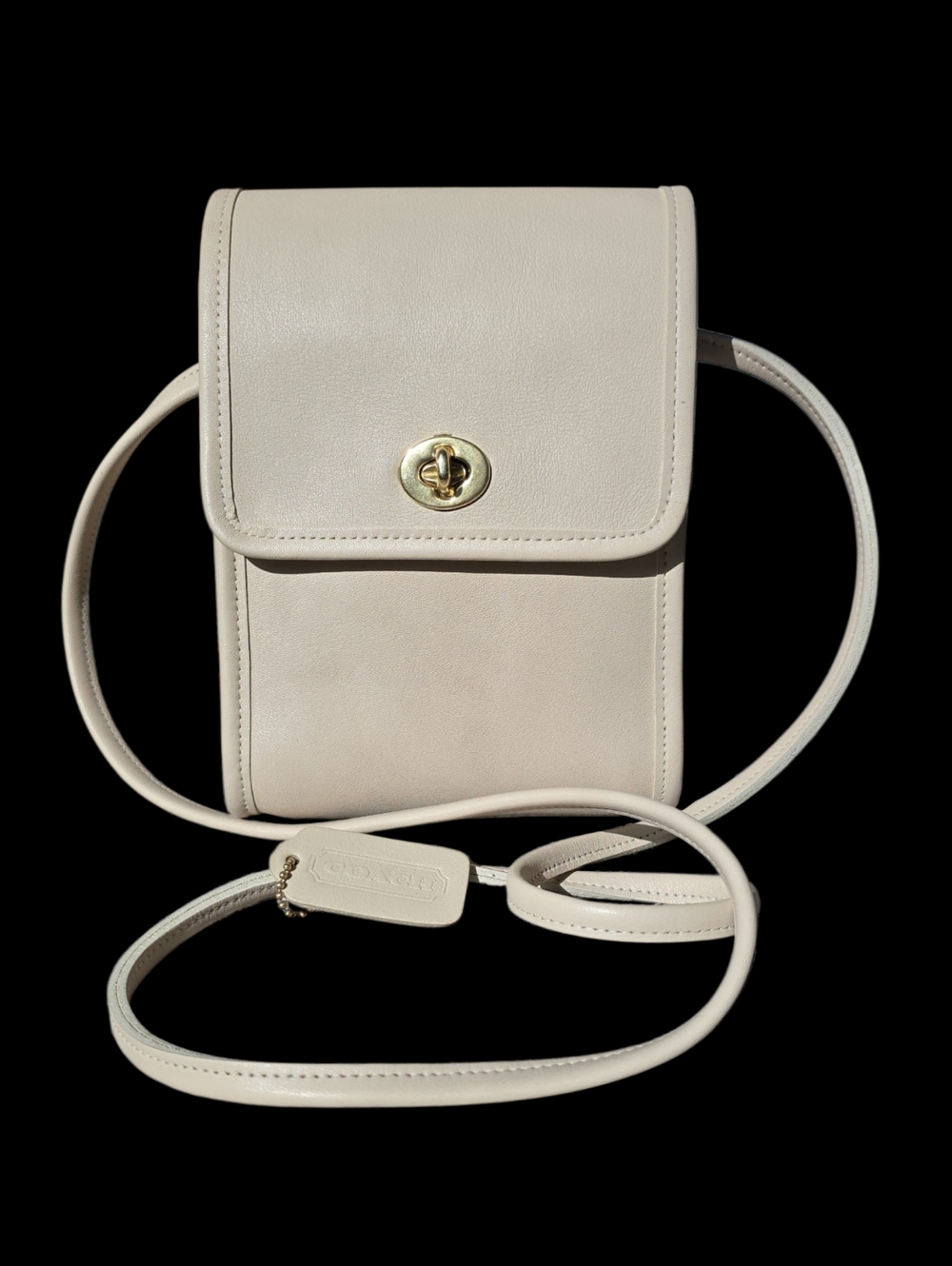 Vintage Coach Bone Scooter Bag 9893 pre-94 glove-tanned leather crossbody EUC
